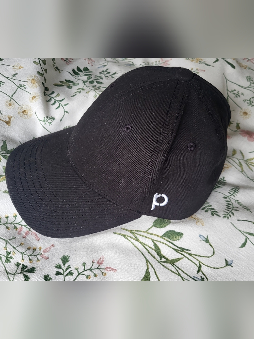 Black Baseball Cap with White Embroidered Logo - Women Accessories PONYBACK